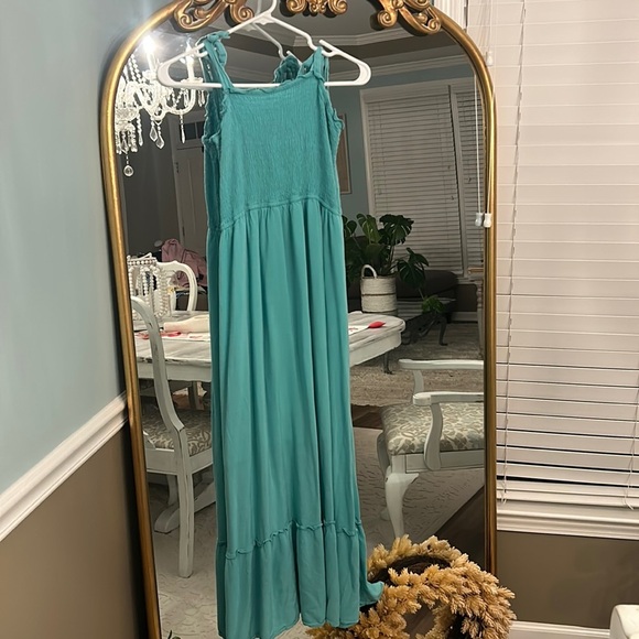 Women’s Long Summer Maxi Dress Size XL Green - Picture 1 of 1